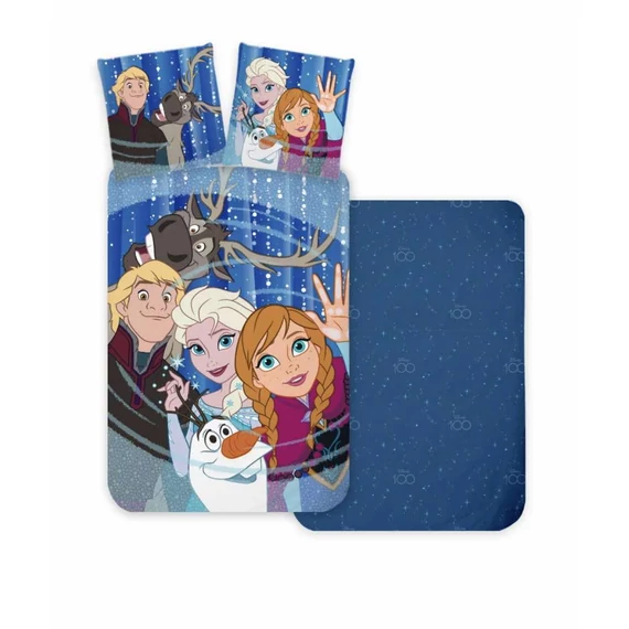 Disney Jégvarázs ágyneműhuzat szett – Elsa, Anna, Olaf, Kristoff és Sven mintával