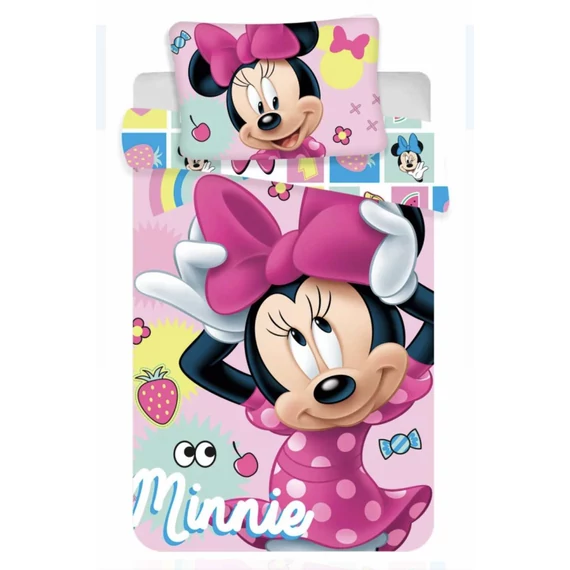 Minnie egér – Pink masnis gyerek ágyneműhuzat szett