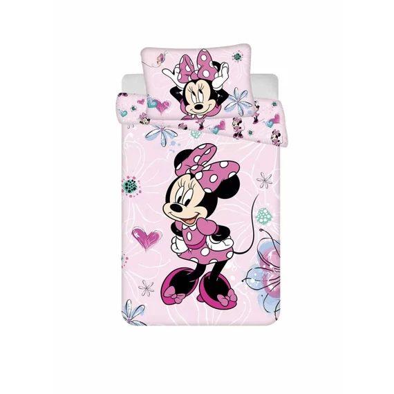 Minnie egér – Pöttyös rózsaszín álom gyerek ágyneműhuzat szett