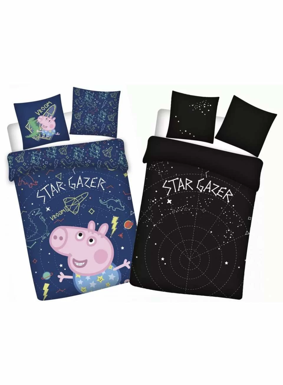 Peppa malac foszforeszkáló ágyneműhuzat szett – Star Gazer mintával