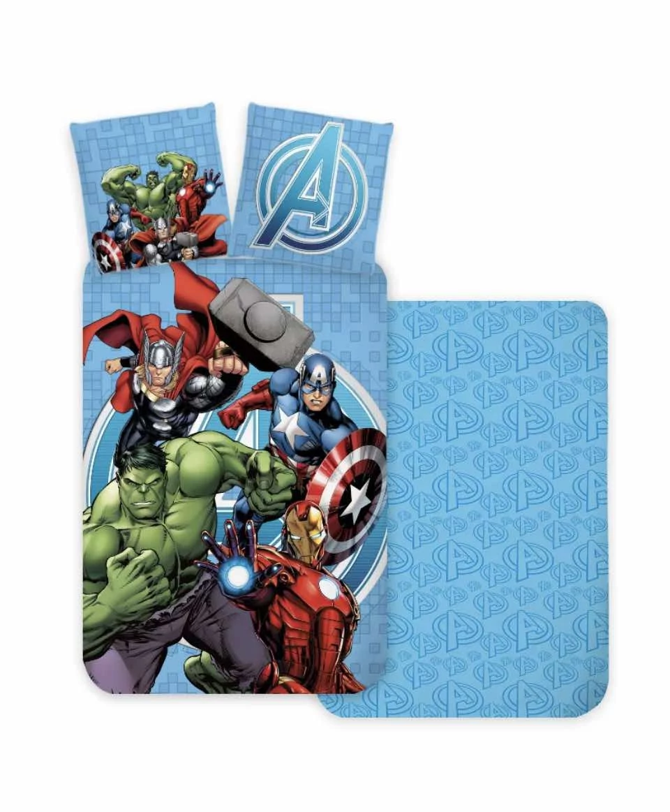 Marvel Bosszúállók ágyneműhuzat szett – Hulk, Thor, Amerika Kapitány, Vasember mintával