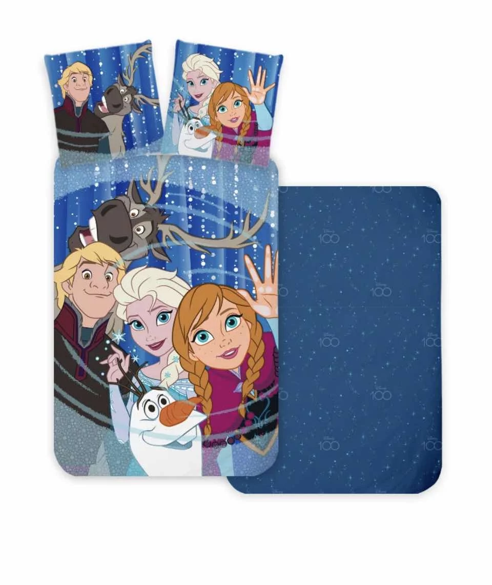 Disney Jégvarázs ágyneműhuzat szett – Elsa, Anna, Olaf, Kristoff és Sven mintával