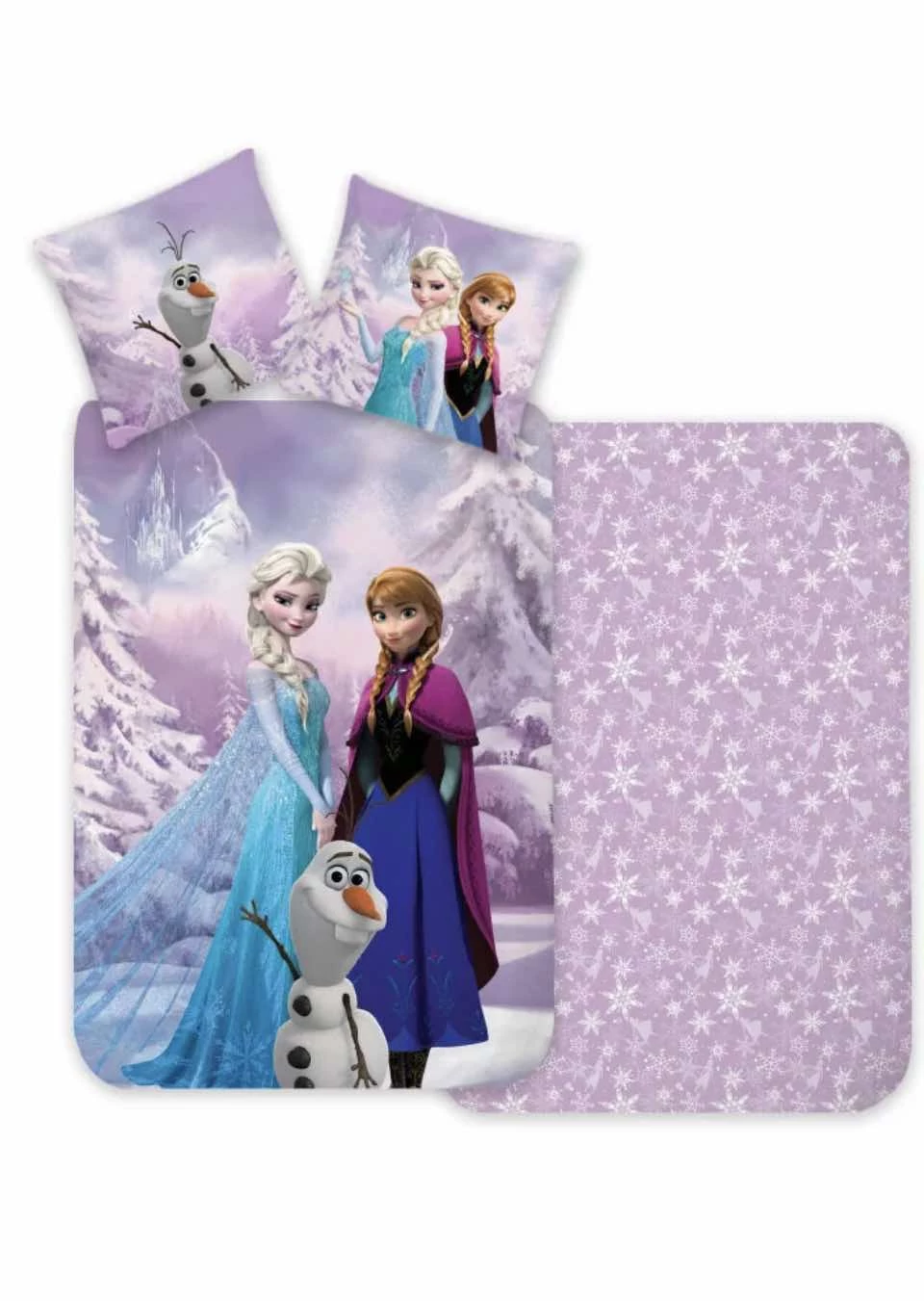 Frozen ágyneműhuzat szett – Elza, Anna és Olaf havas tájon