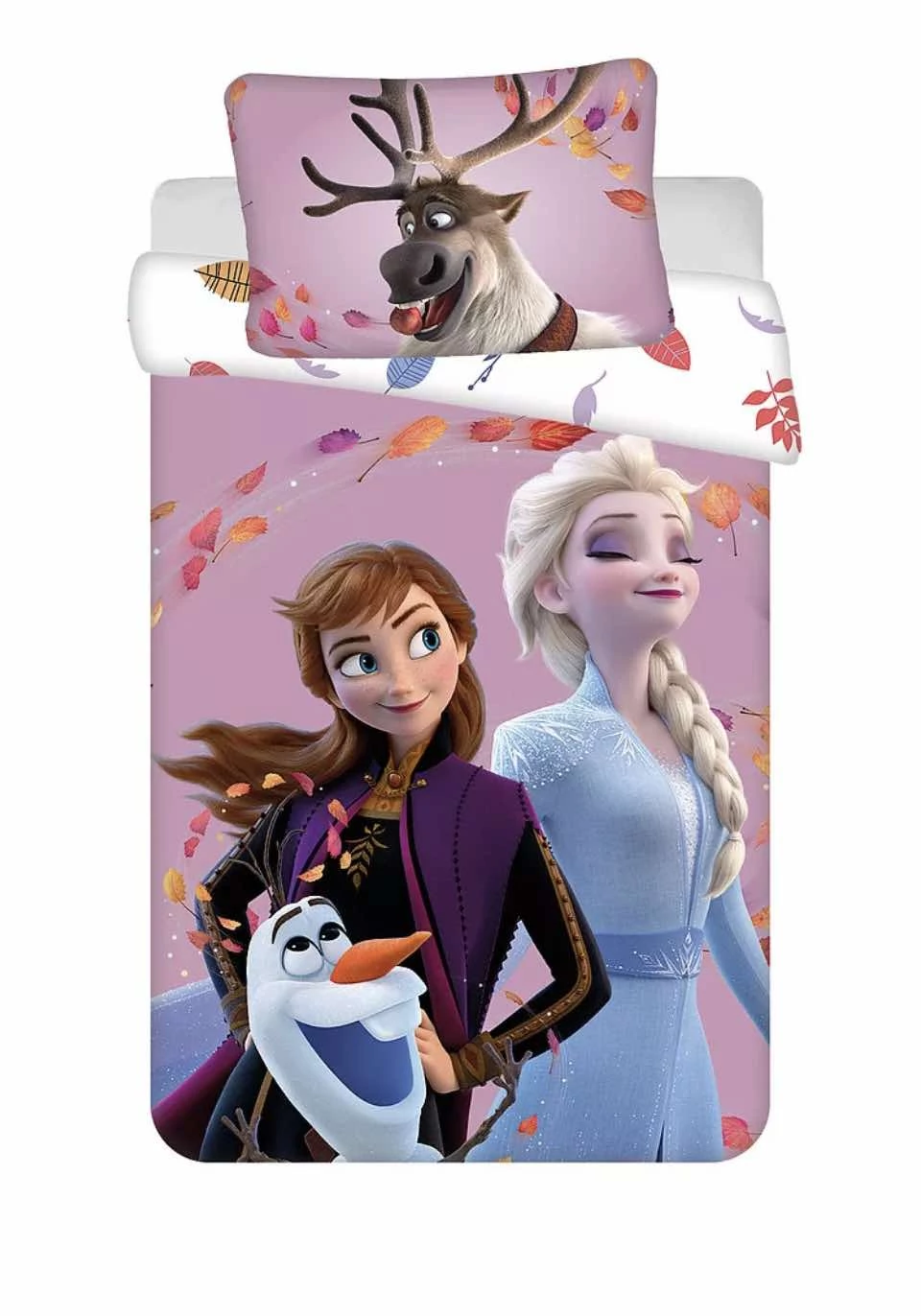 Jégvarázs – Anna, Elsa és Olaf őszi levelek között gyerek ágyneműhuzat szett