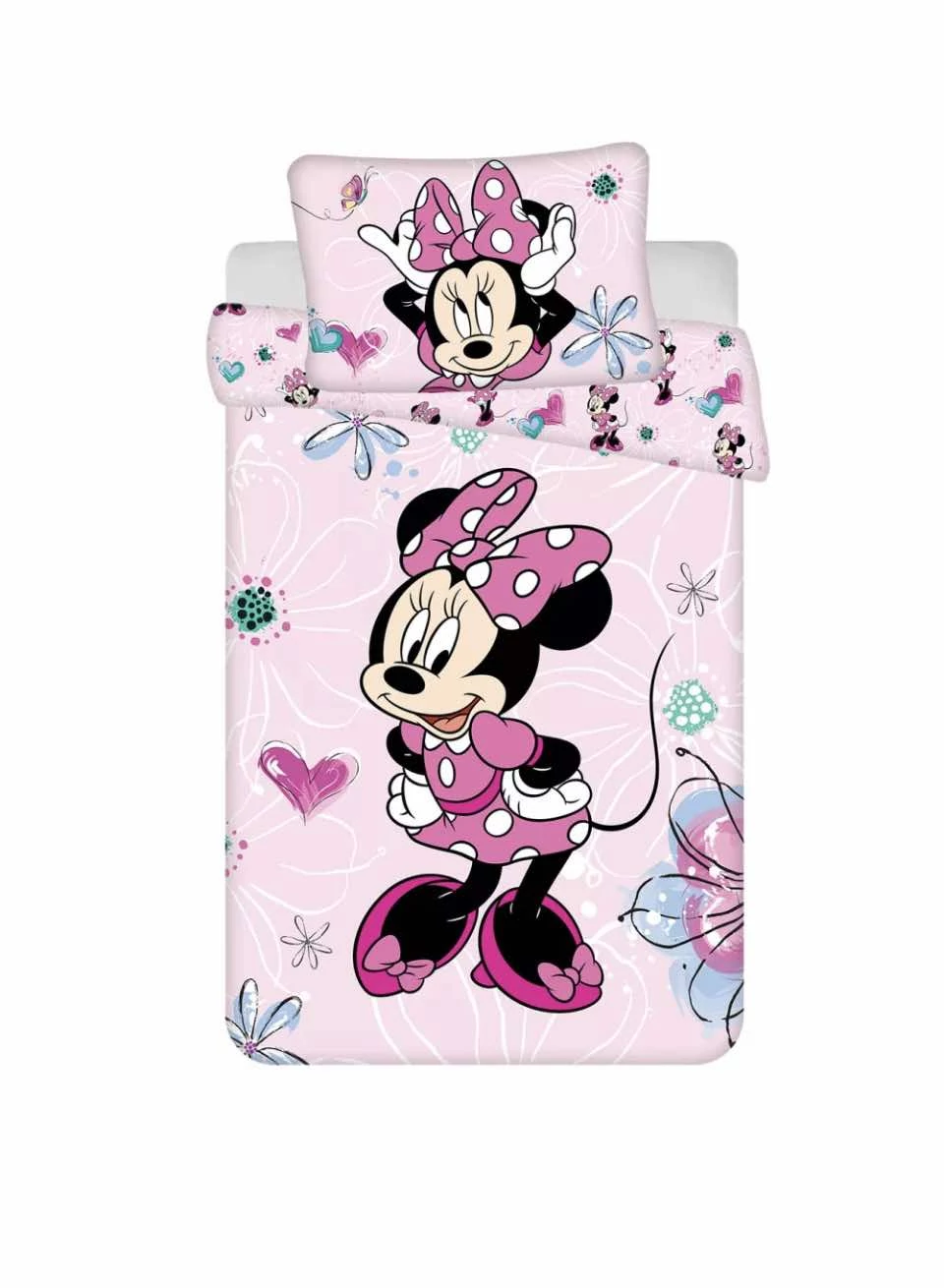 Minnie egér – Pöttyös rózsaszín álom gyerek ágyneműhuzat szett