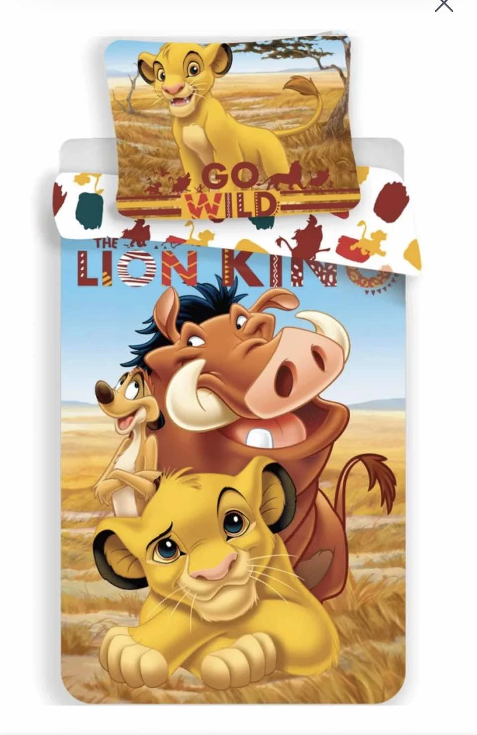 Oroszlánkirály – Simba, Timon és Pumbaa pamut ágyneműhuzat szett